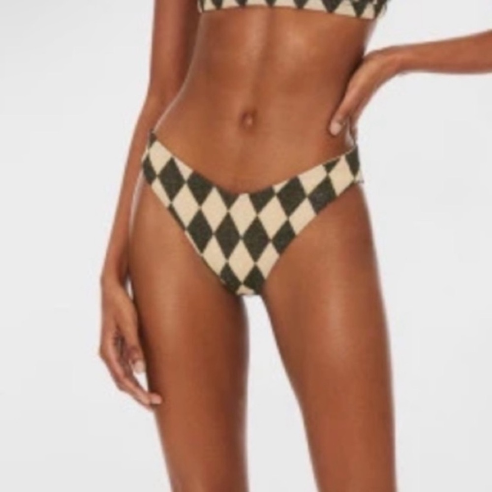 New! Beach Riot Vanessa diamond shine high cut bikini I bottoms 3389